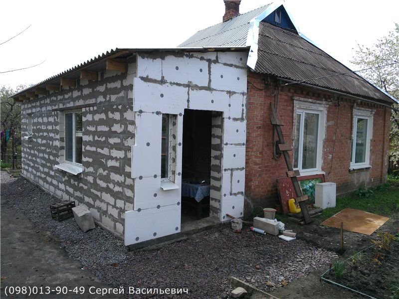 Пристройка к дому из пеноблоков к старому дому своими руками проекты фото